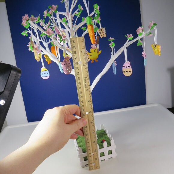 Spring Tree 16" tall Base 3 1/2" x 4" wide Hand Painted - Picture 4 of 12